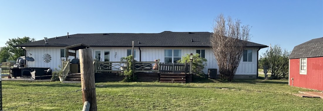 Completed roofing work panoramic view